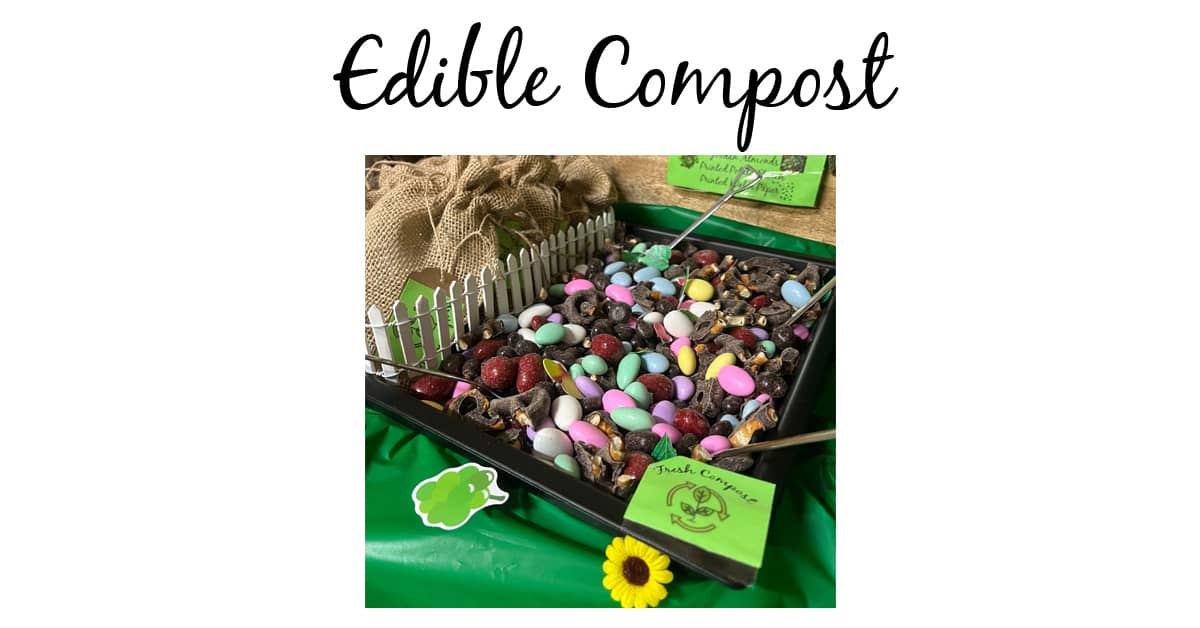 Edible Compost? That's right! Make this chocolatey treat for your garden party! Great as a centerpiece or put into burlap gift bags for guests. Quick & easy.