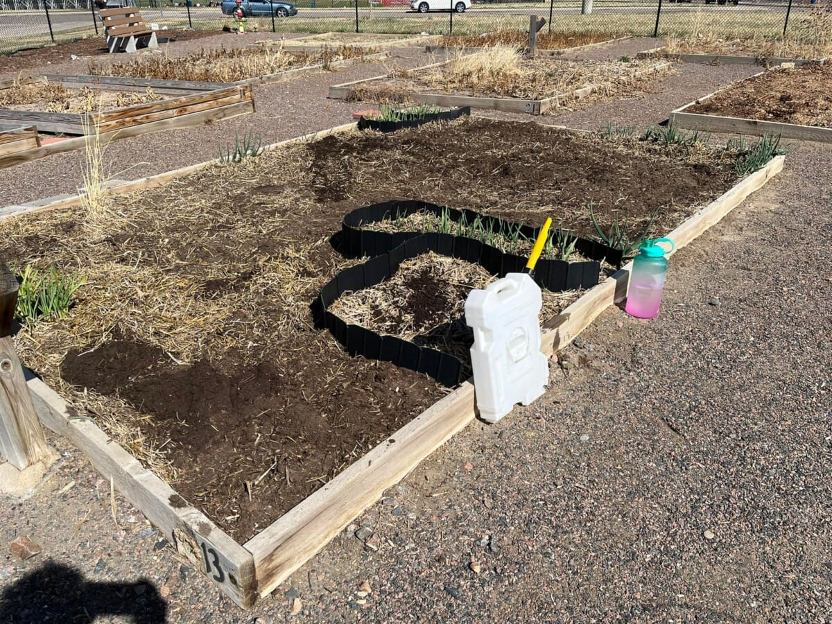 A garden plot is ready for the next gardening season.